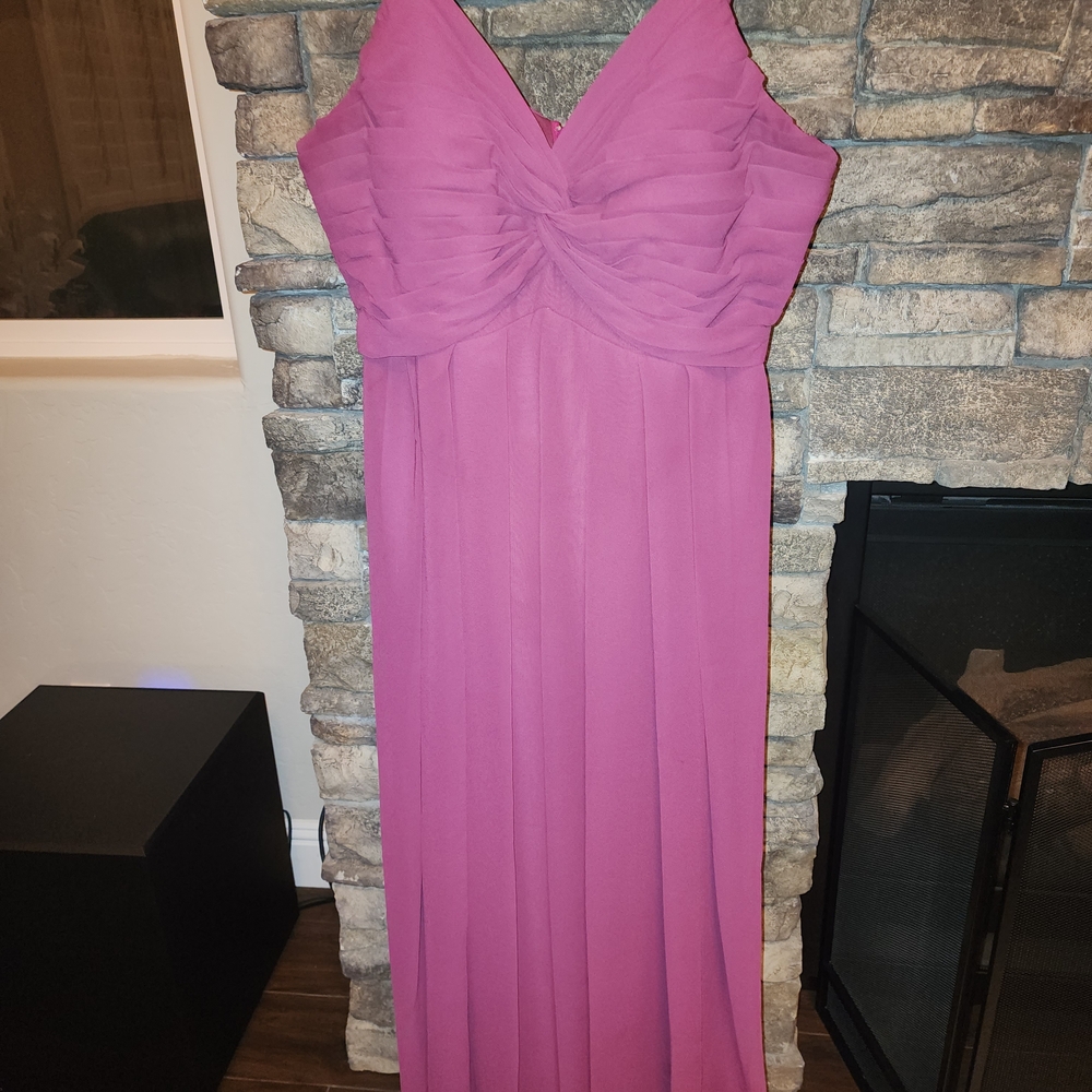 Azazie Strapless Pink Gown